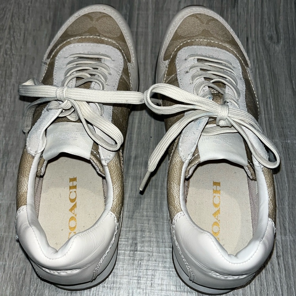 Coach sneakers in a cream color
